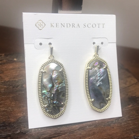 NWT Kendra Scott Gold Elle’s in Nude Abalone! - Picture 3 of 5